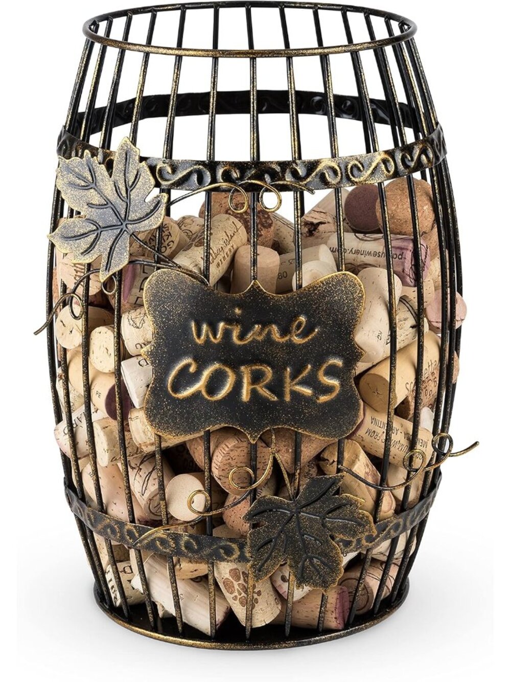 Display Wine Kitchen, Barrel Cage Holder Collector Decorative Vino Cork Storage